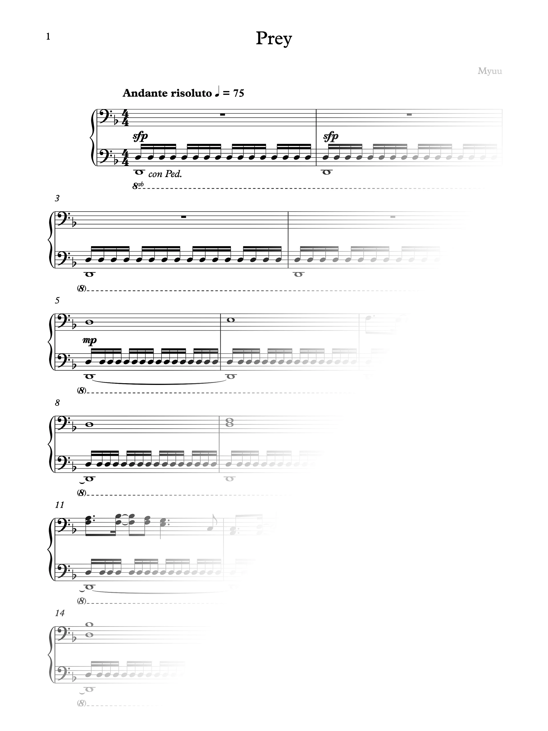 Sheet Music - Prey product image (1)