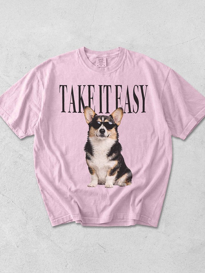 Take It Easy '90s Pop Vintage-Style T-Shirt for Pembroke Welsh Corgi(Tricolor) Owners product image (1)