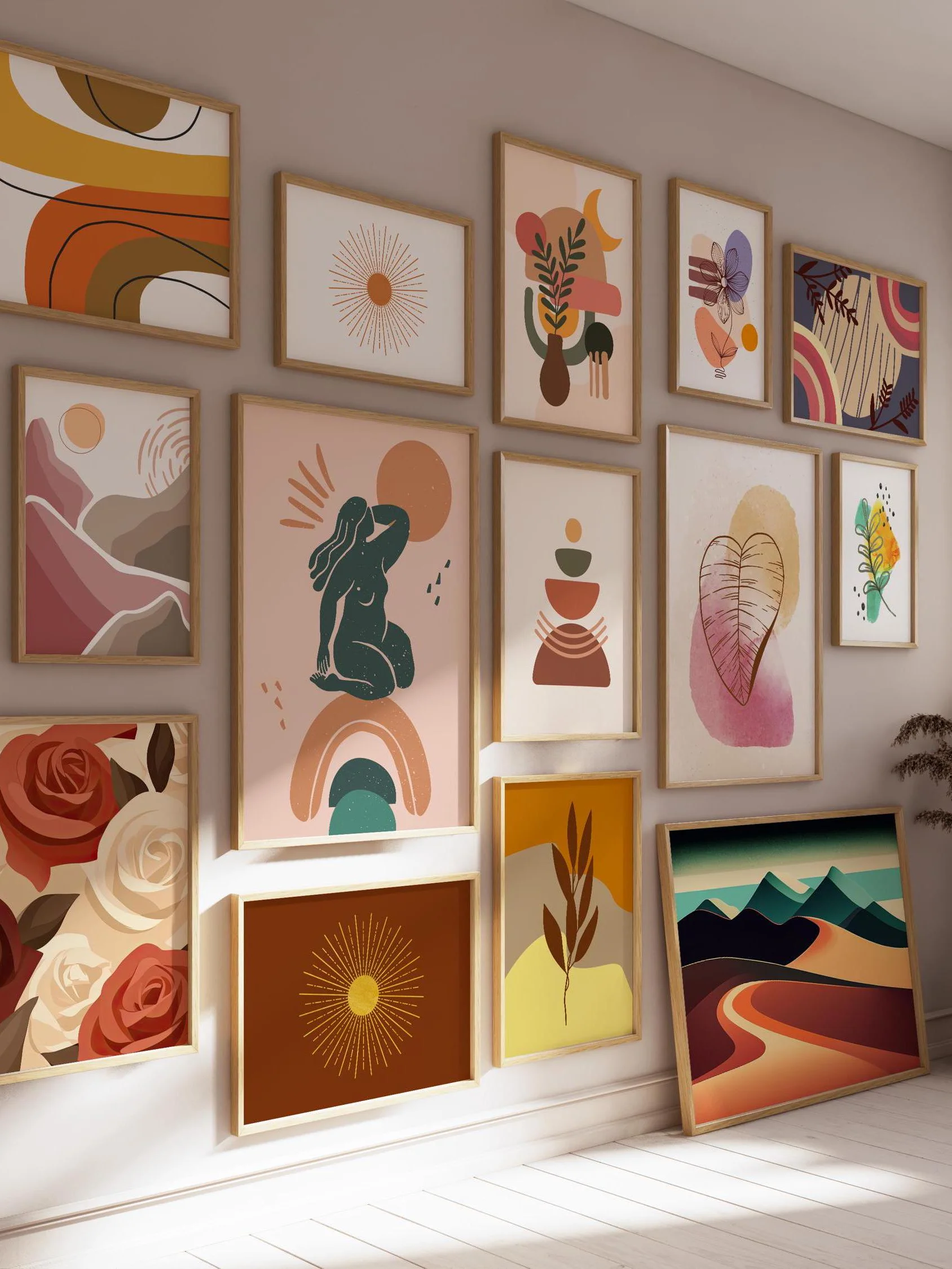 Boho Wall Collage Mega Bundle, Set of 1250 Digital Download product image (4)