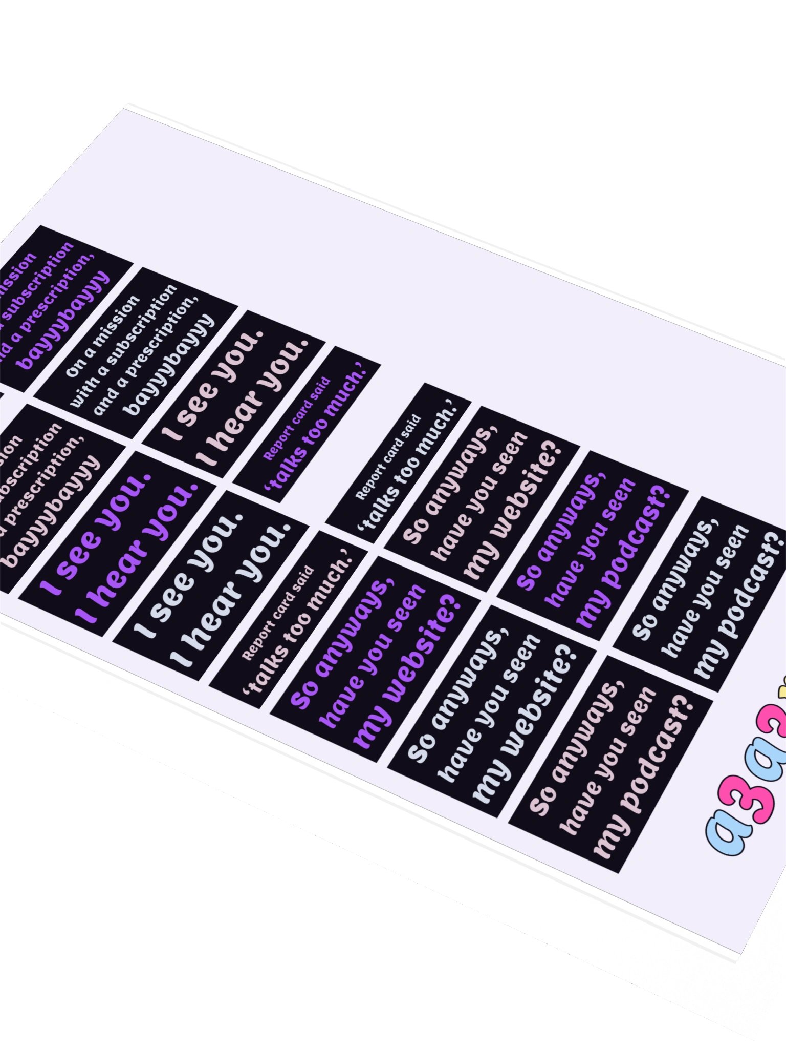 Mega Sticker Pack Vol 2 — Catchphrases · Block Sheet 3 product image (2)