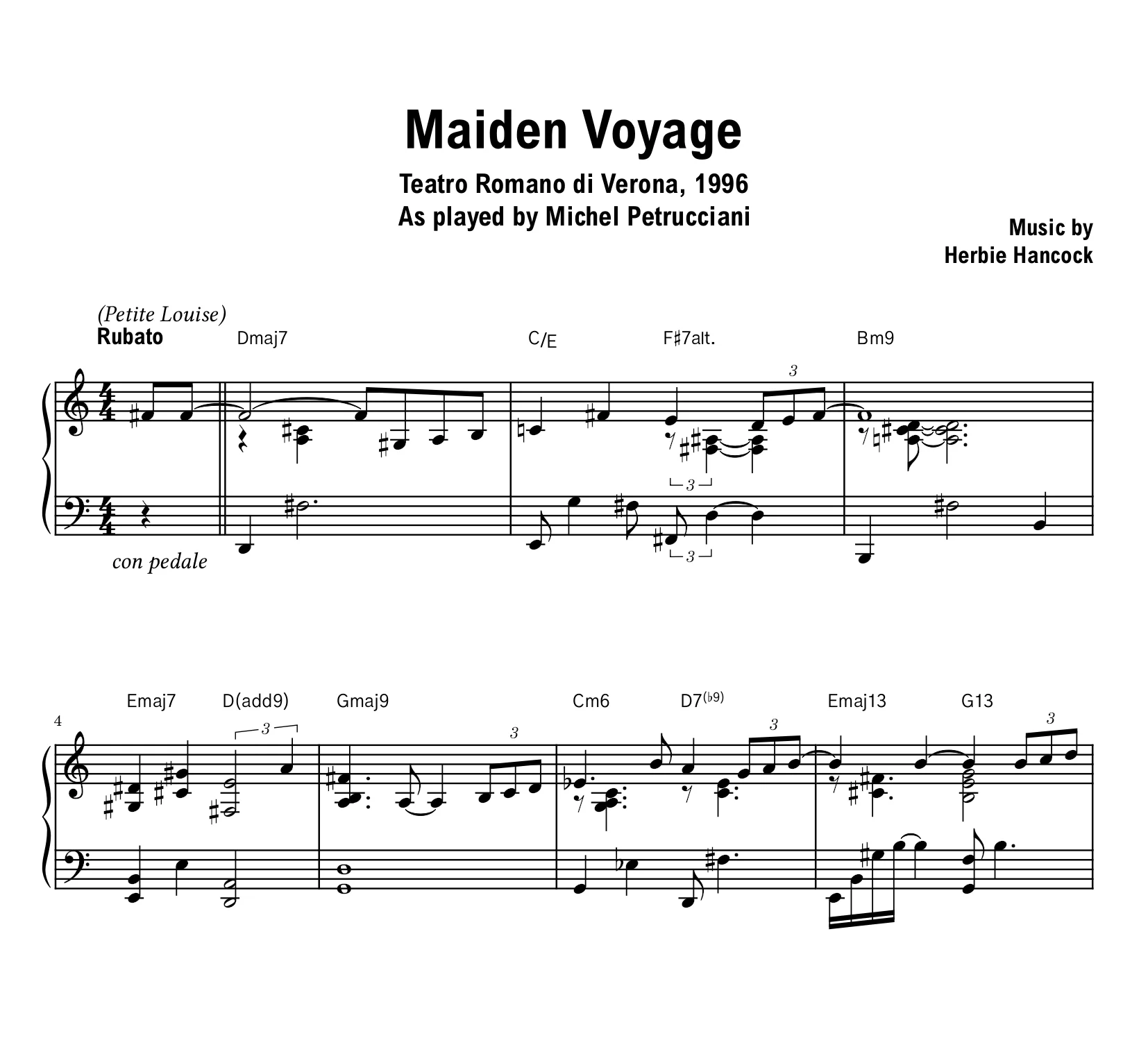 Michel Petrucciani - Maiden Voyage - Sheet music (PDF) product image (1)