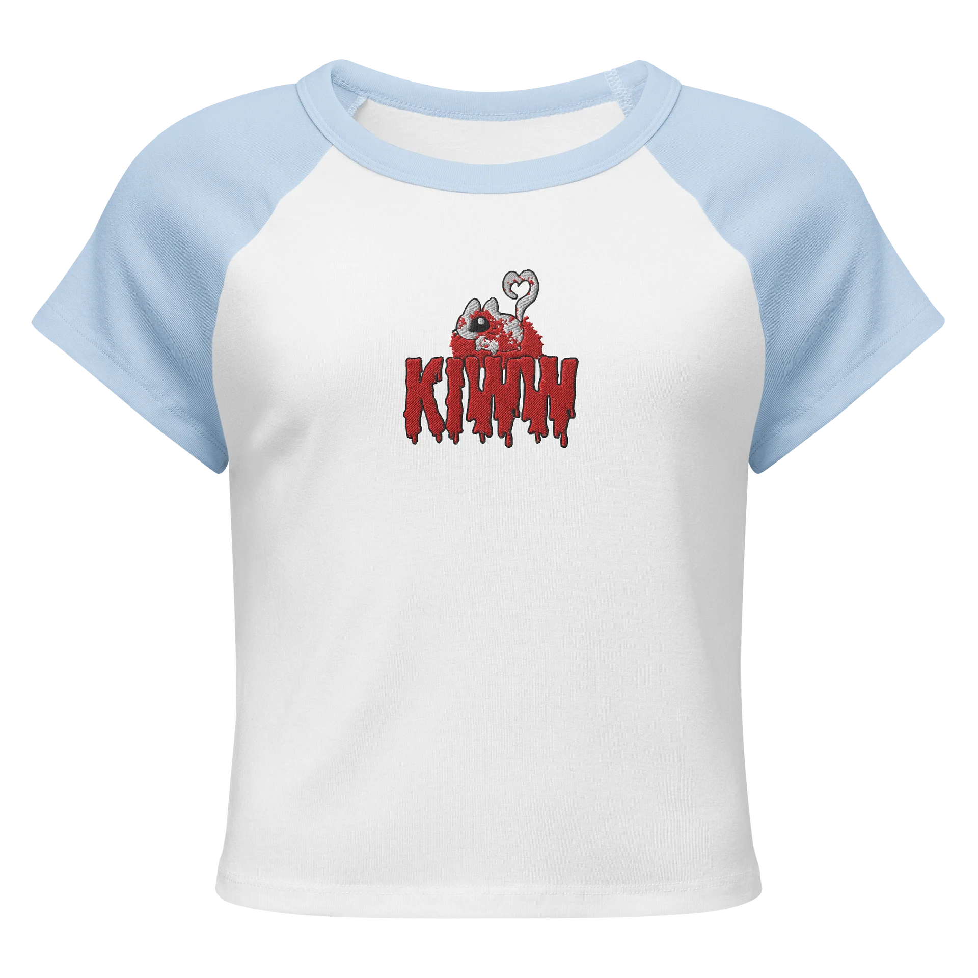 “kiww” embroidered design raglan baby tee product image (1)