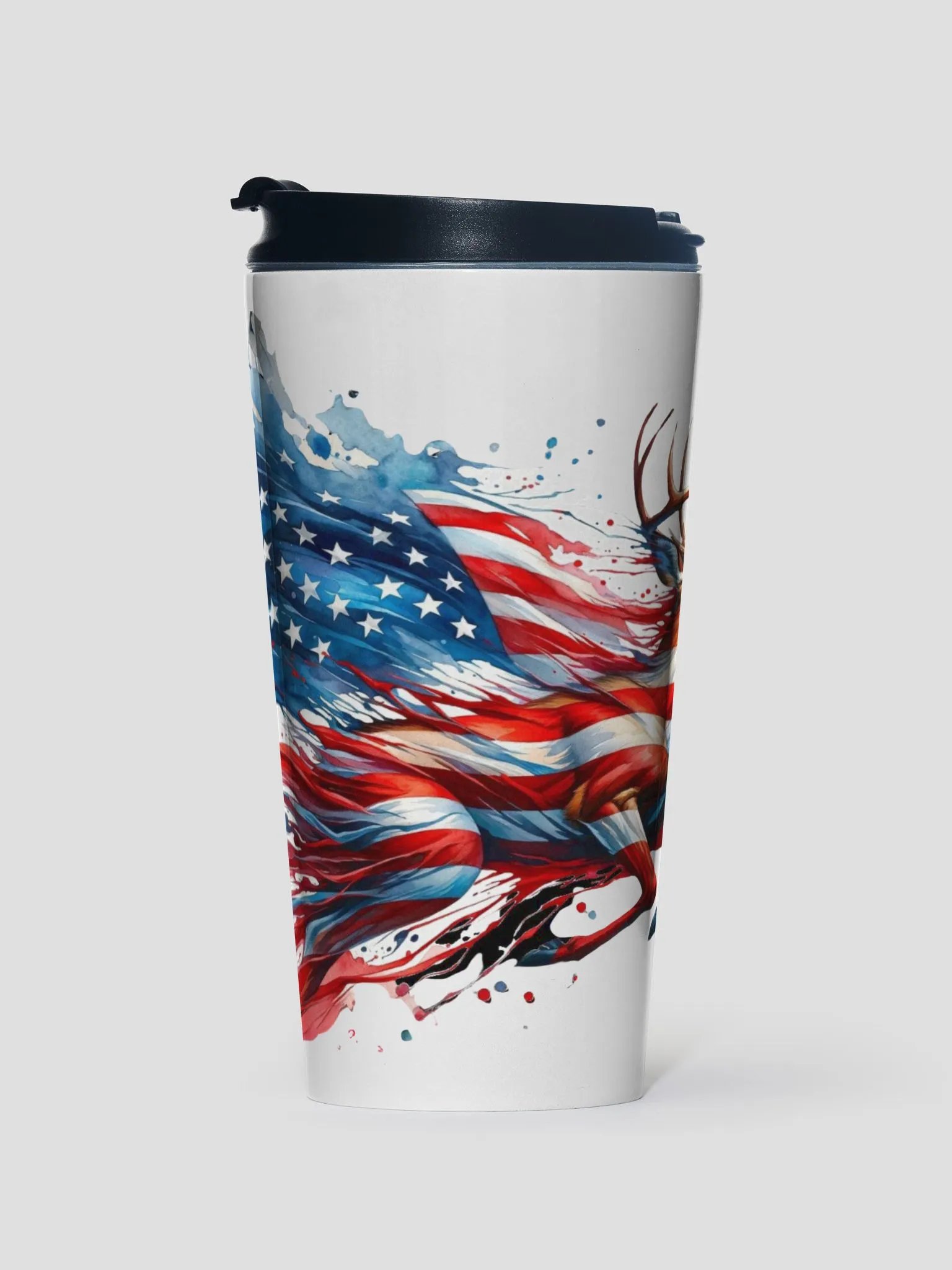 Patriotic Deer Stainless Steel Travel Mug product image (1)