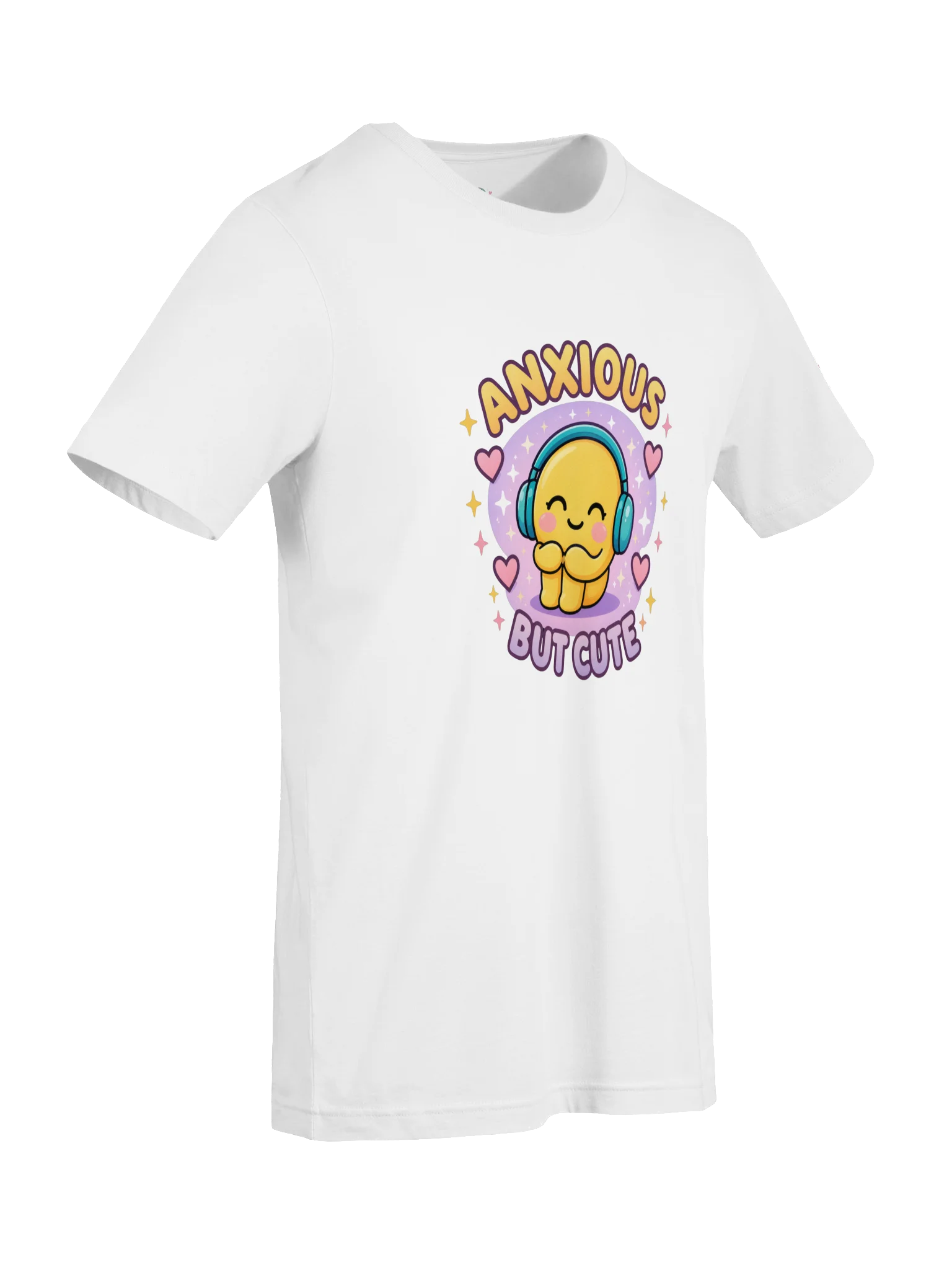 Anxious But Cute Smiley Sticker Tee product image (107)