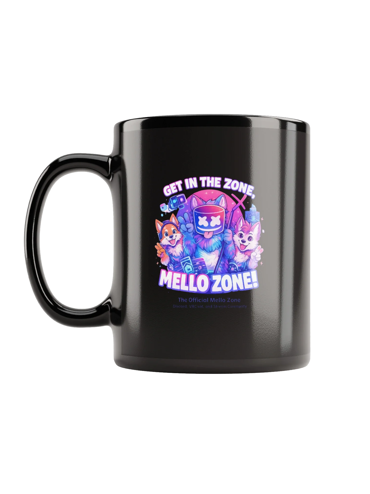 Mello Zone - Get in the Zone! Coffee Mug — Black, 11oz, image 1 Mello Zone - Get in the Zone! Coffee Mug — Black, 11oz, image 1