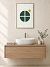 Green Mid Century Circle Print | Modern Bathroom Wall Art