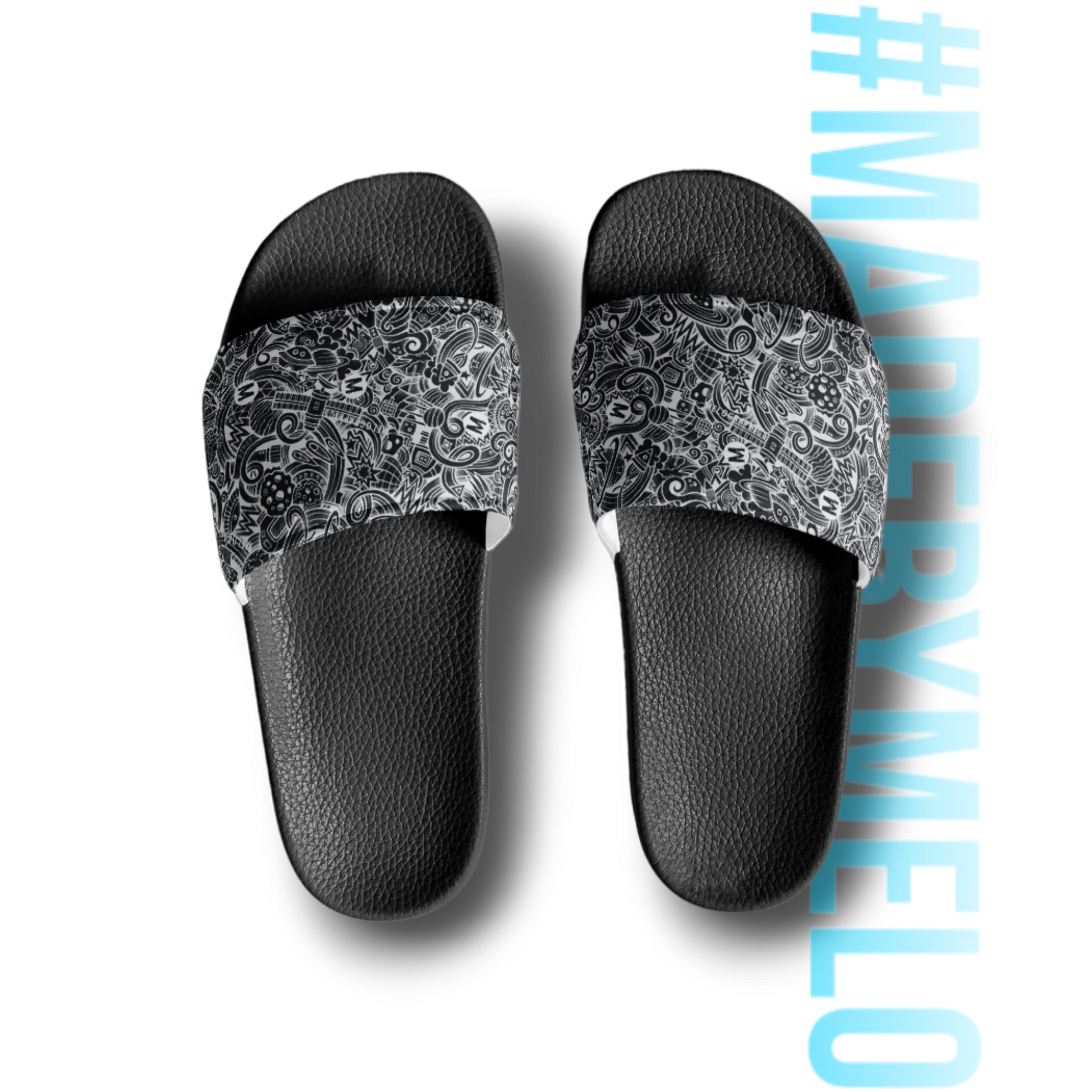 Dark Space Scribble - Men's Slides | #MadeByMELO product image (2)