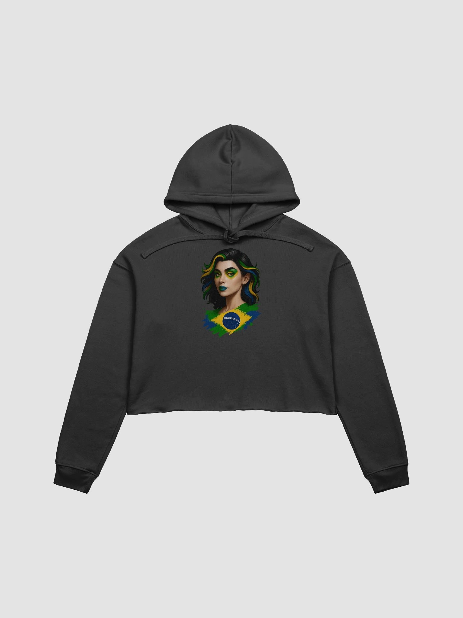 Vibrant Brazilian Flag Crop Hoodie product image (3)