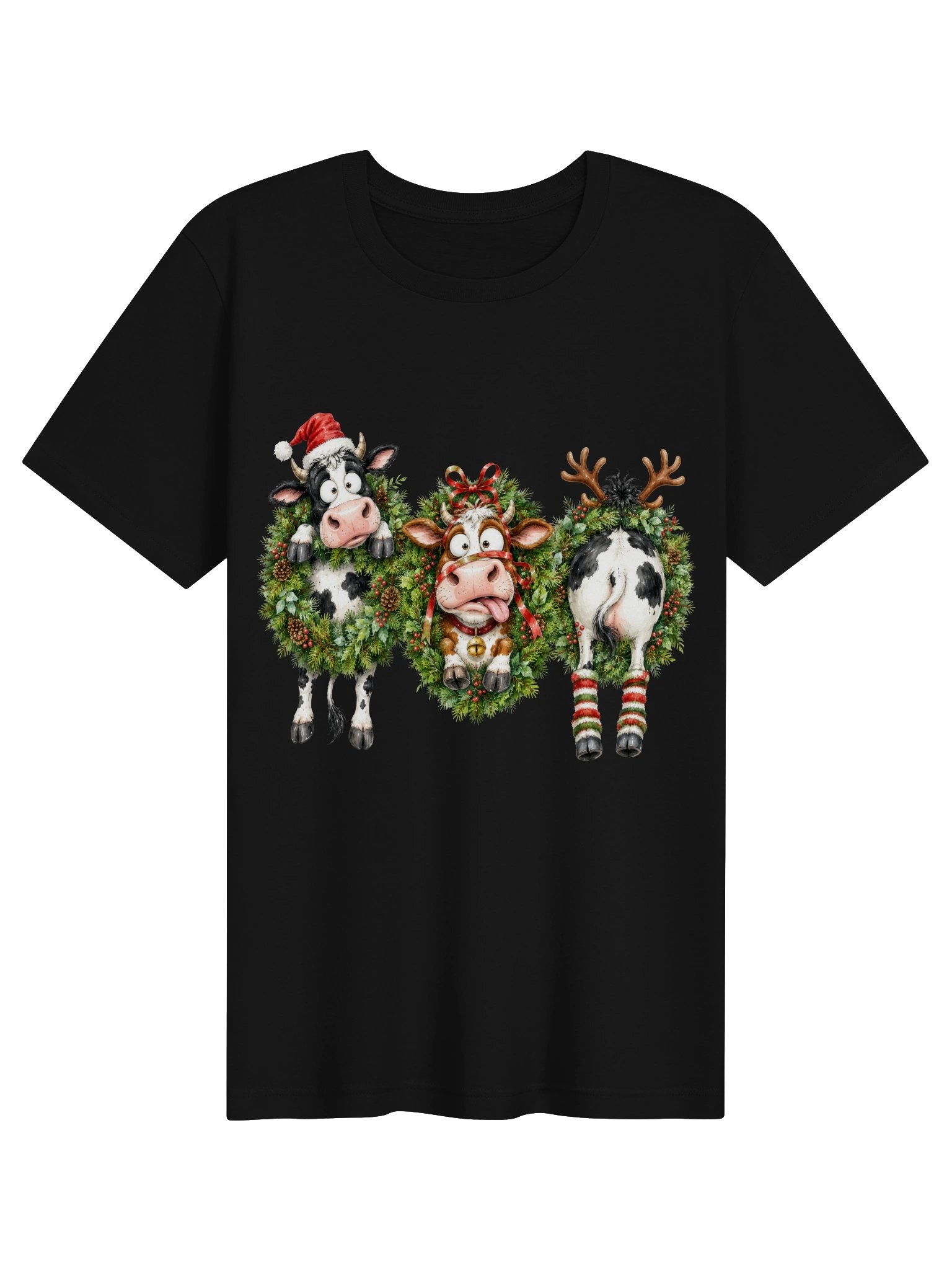 Festive Cow Trio Christmas Tee product image (5)