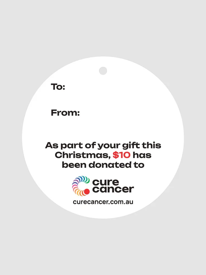 Cure Cancer | Red Xmas Gift Tag $10 product image (2)