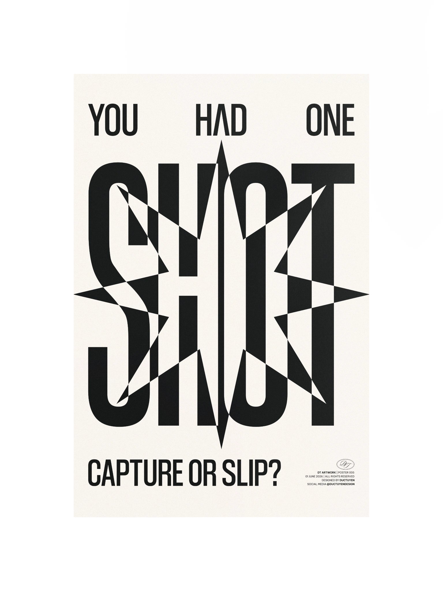 "ONE SHOT" Typography Print Poster (Unframe) product image (6)