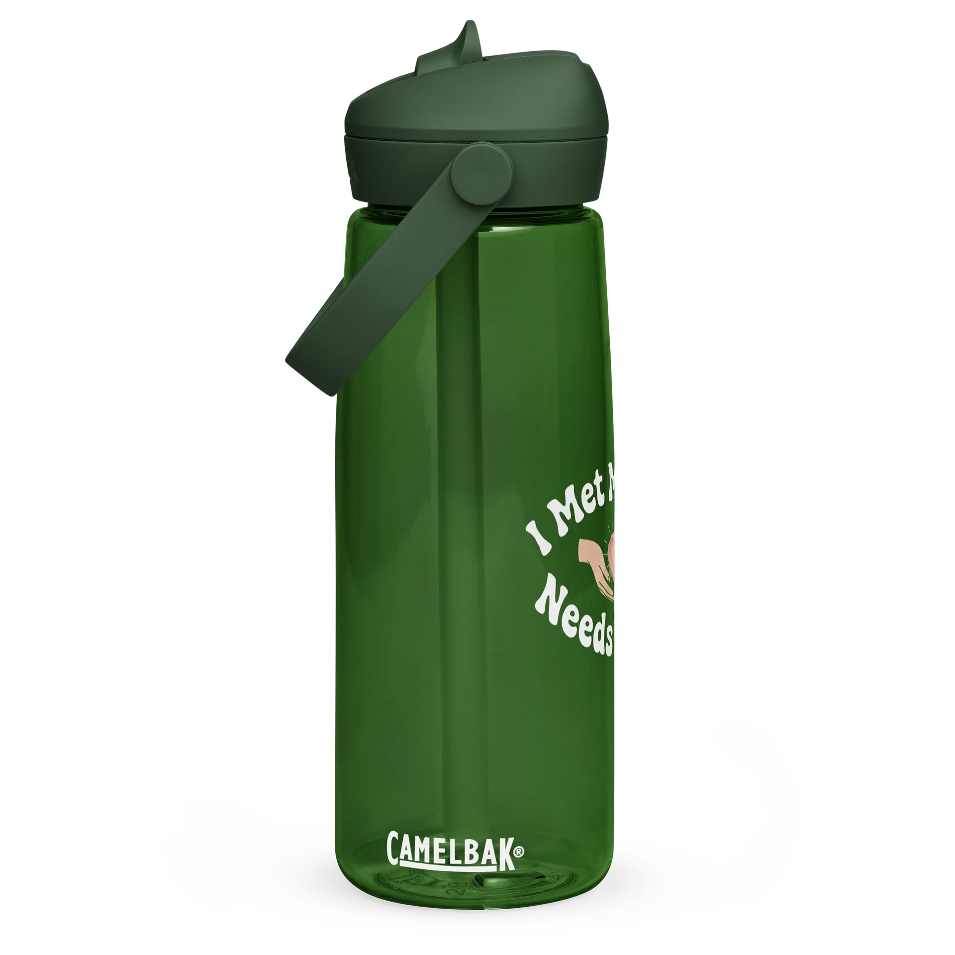 “I Met My Own Needs Today” Green water bottle product image (1)