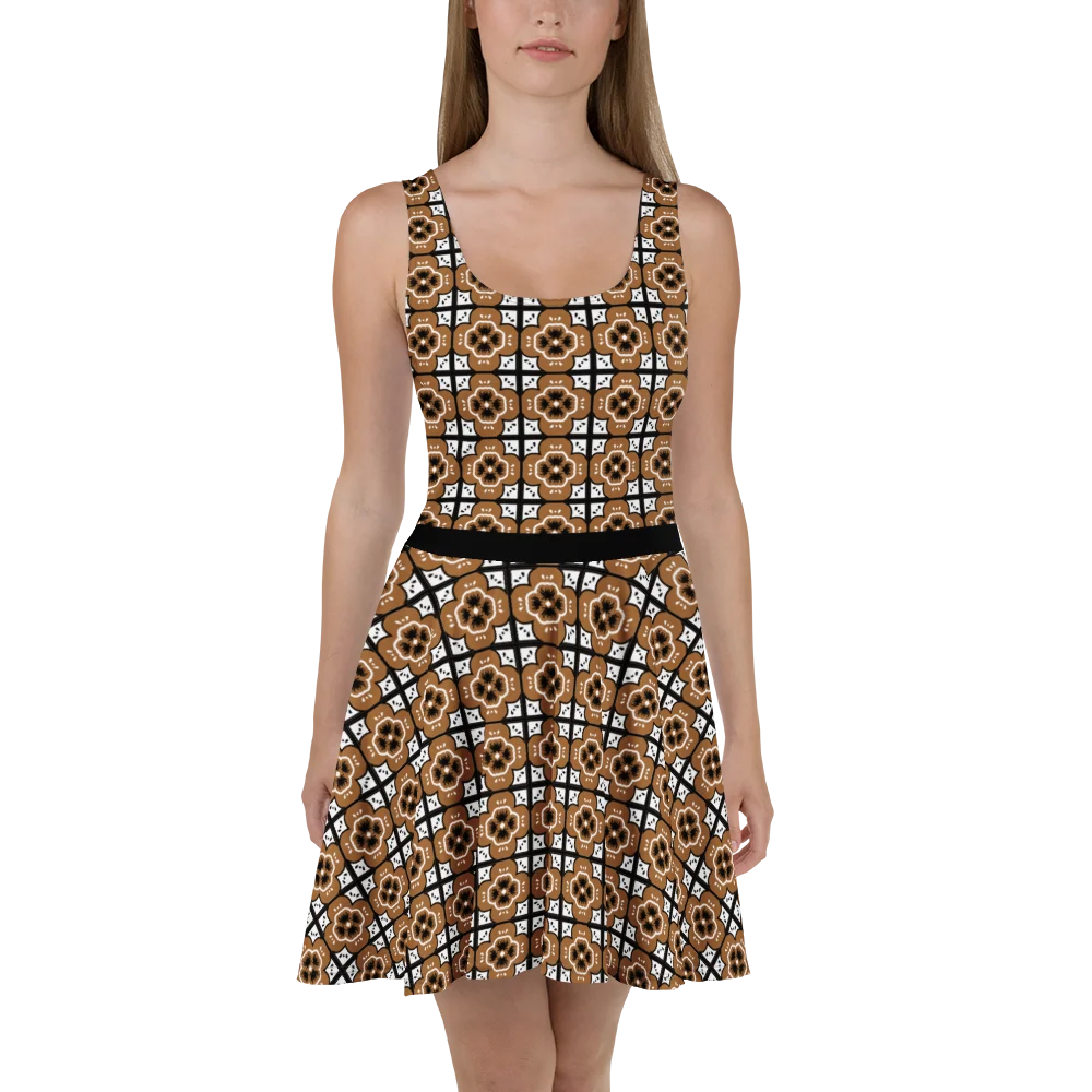Rich Brown Arabesque Tile Dress product image (1)