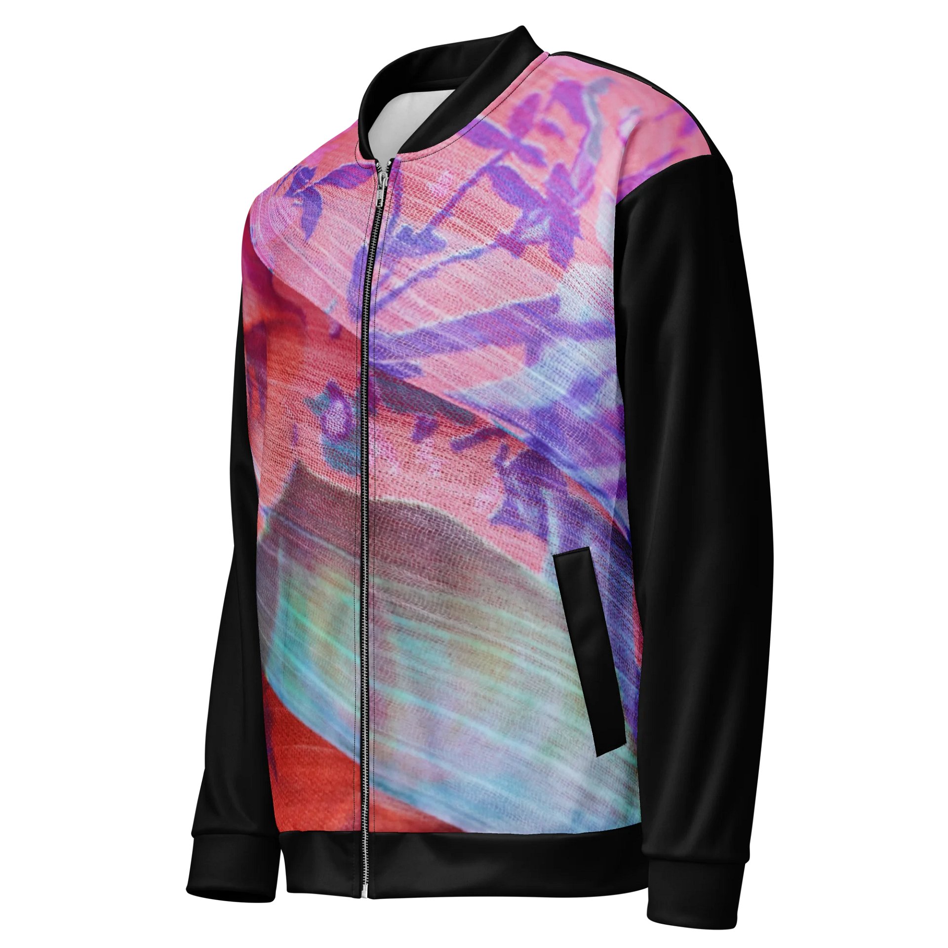 Paradise Breeze Black All-Over Print Bomber Jacket product image (3)
