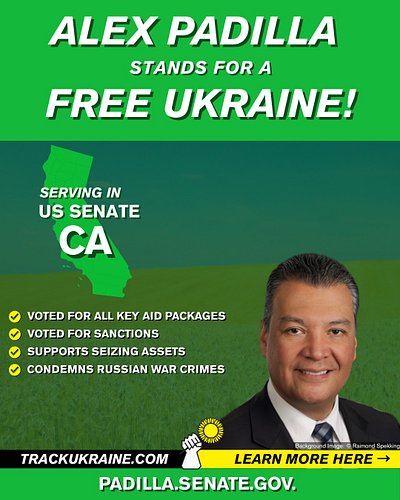 California senator @alexpadilla4ca voted for every support package that has passed his desk and supports making Russia pay fo...