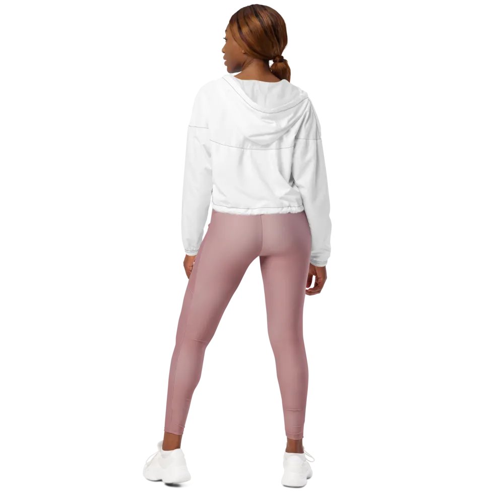 TDS Music Women's White Cropped Windbreaker Jacket - Lightweight & Water-Resistant | XS–2XL product image (2)