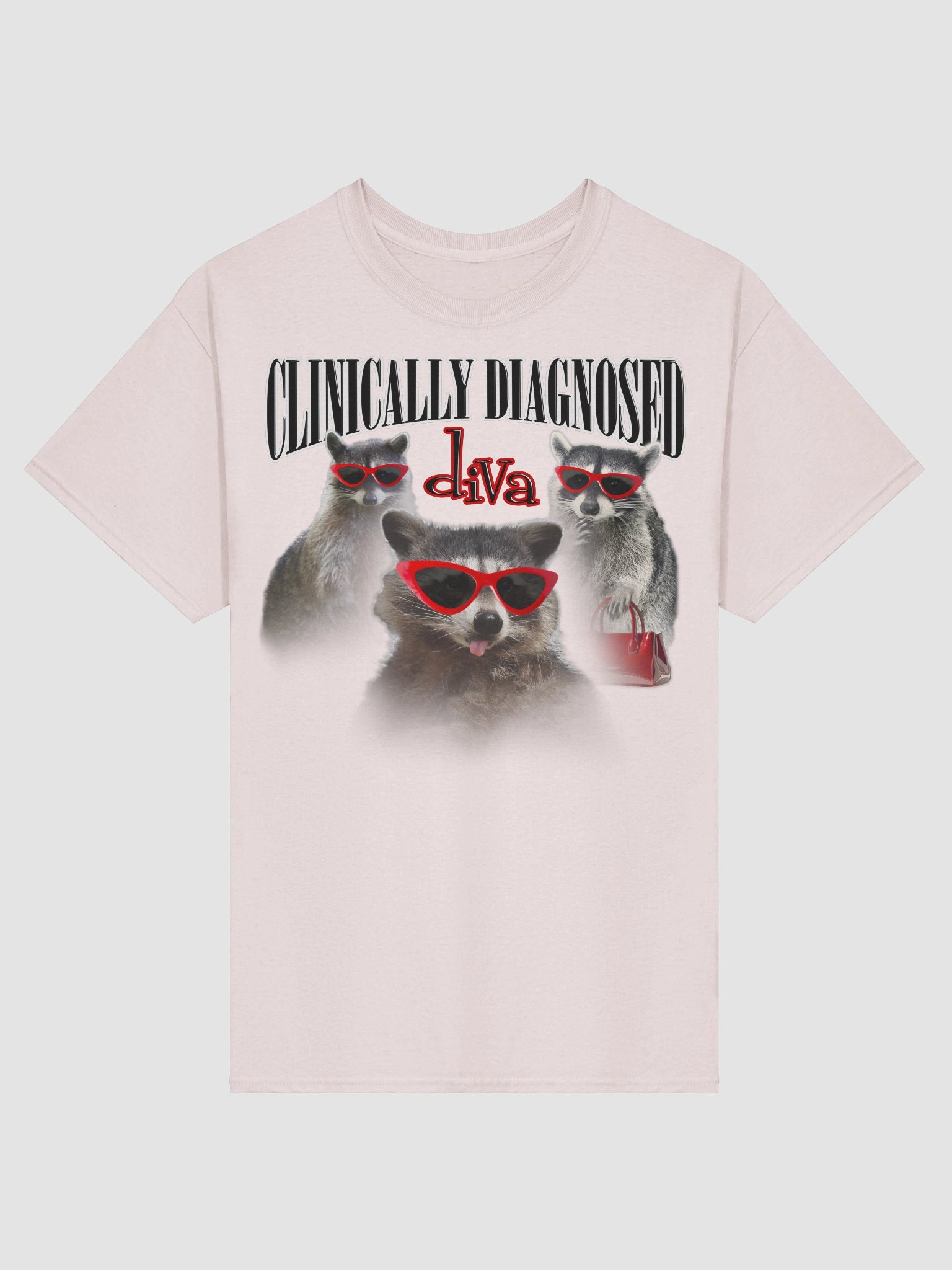 Clinically diagnosed diva - Raccoon T-shirt product image (98)