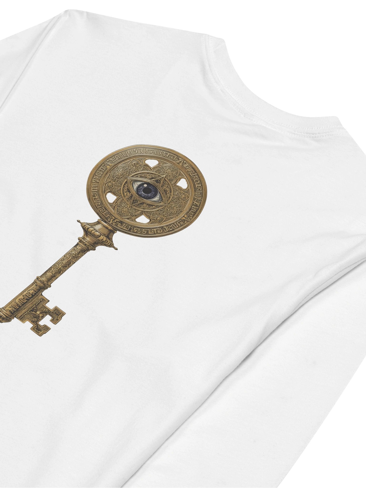 The Gatekeeper’s Key – White Clarity Line Edition (Front & Back Print) | Premium Fitted Long Sleeve product image (4)