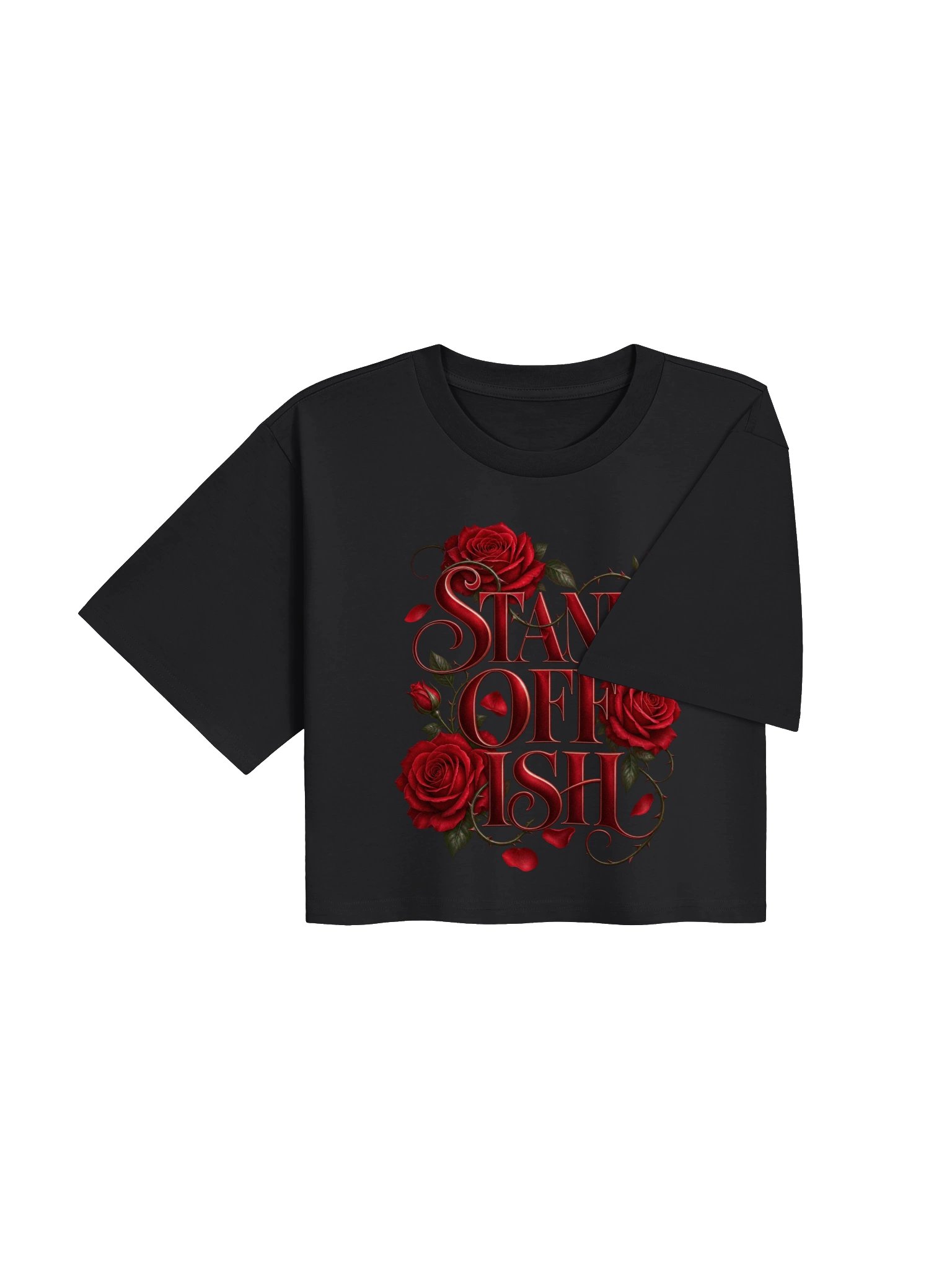 Stand Off Ish — Soft Petals, Sharp Boundaries Crop Tee - Black product image (5)
