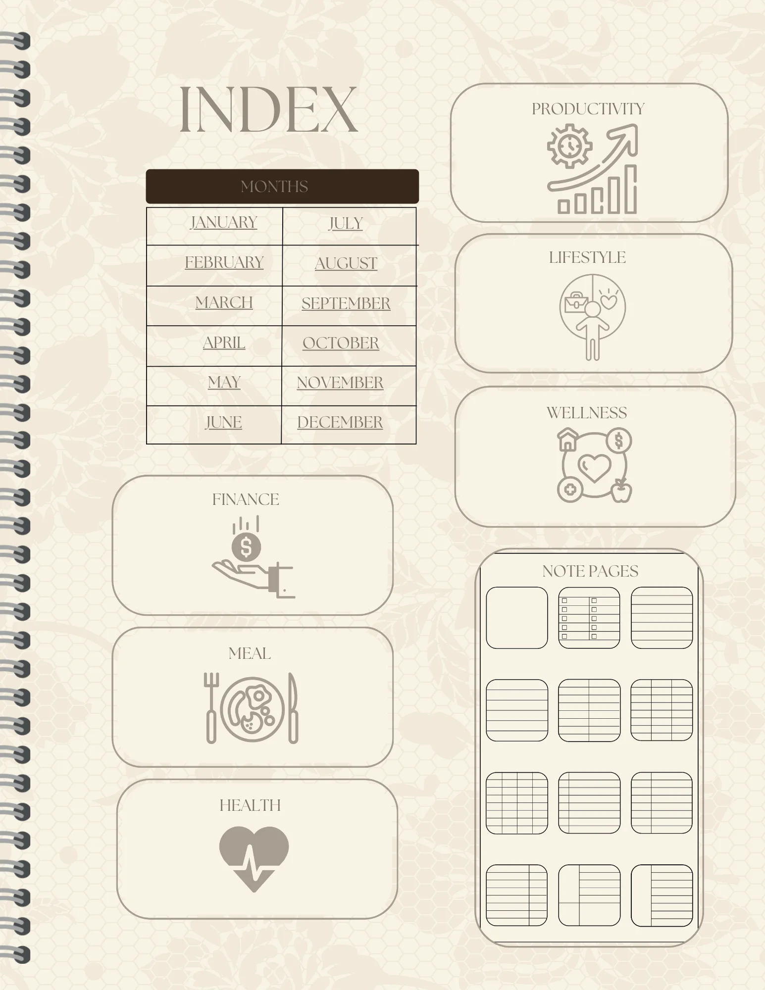 Detailed Undated Planner - Abstract Neutral product image (2)