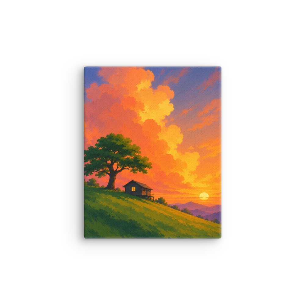 Sunset Cabin Landscape Thin Canvas Art product image (12)