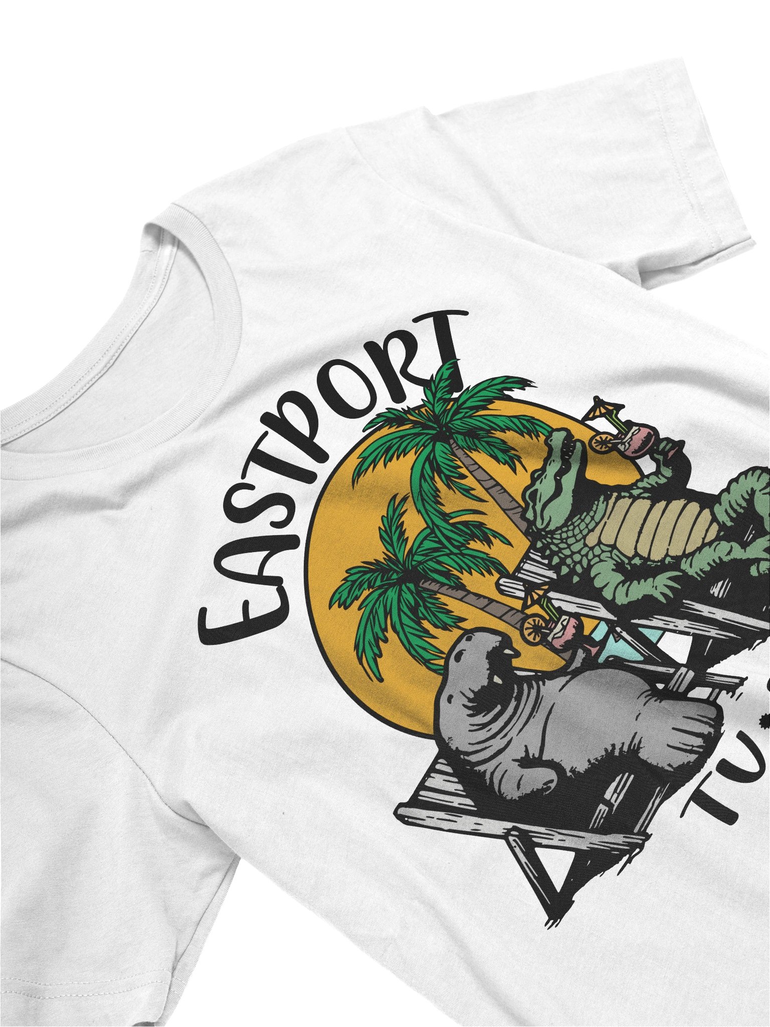 Eastport TV Florida USA Fun Manatee Alligator Design T-shirt product image (18)