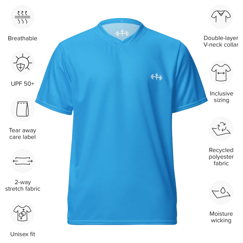 His House Mens Performance V-Neck T-Shirt - Blue Sky product image (7)