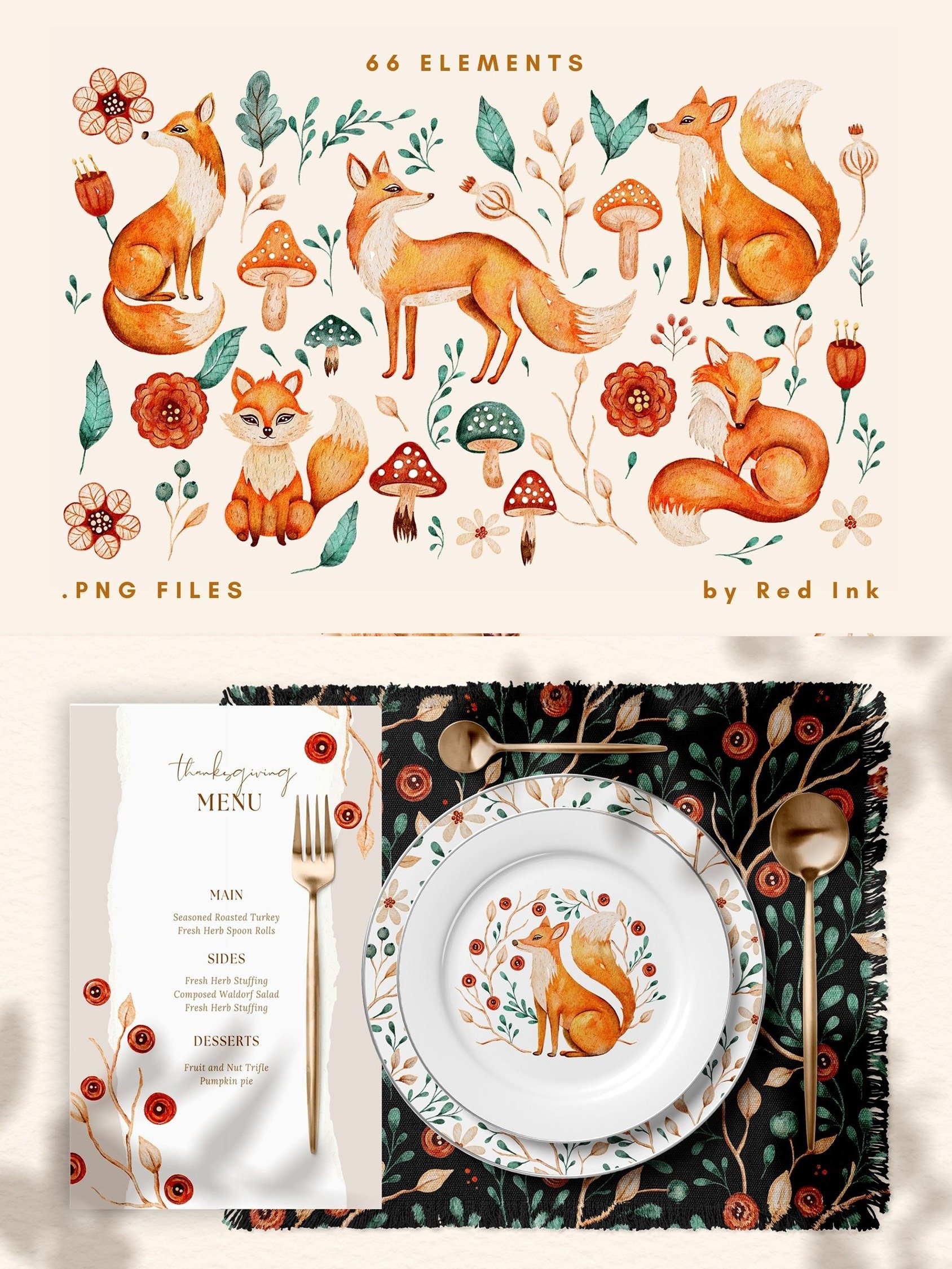 Charming Fox - Fall Watercolor Bundle product image (2)