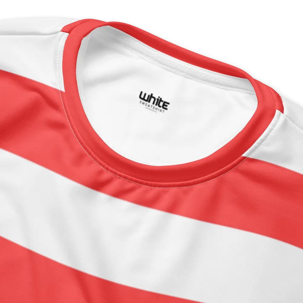 Coral Red and White Striped Sweatshirt product image (3)