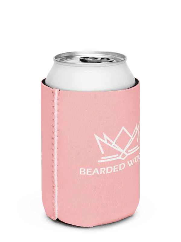 Coozie Can Cooler (Design: Bearded Woodz) Pink product image (2)