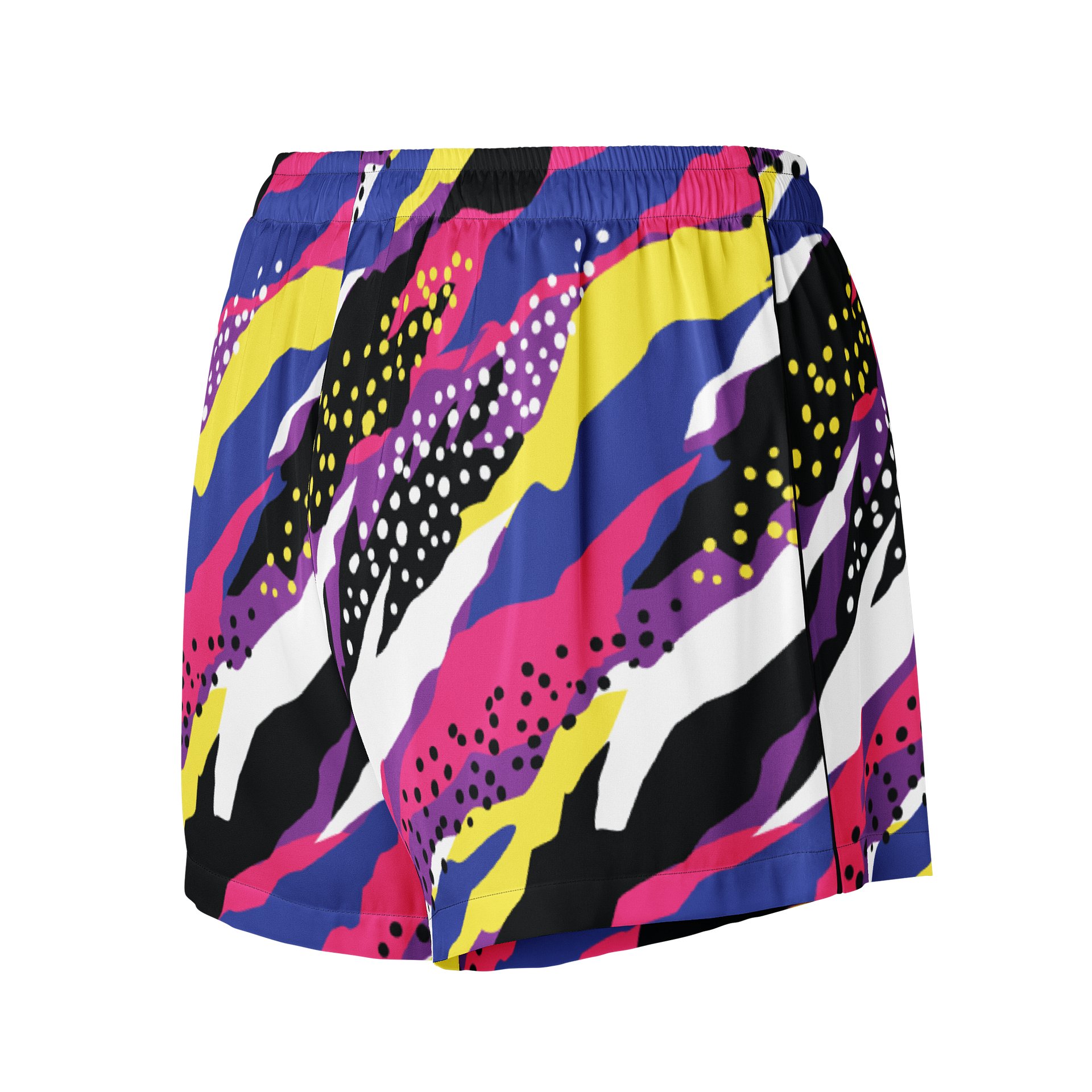 Retro 90s Cyber-Pop Waves | Vibrant All-Over Print Pajama Shorts product image (5)