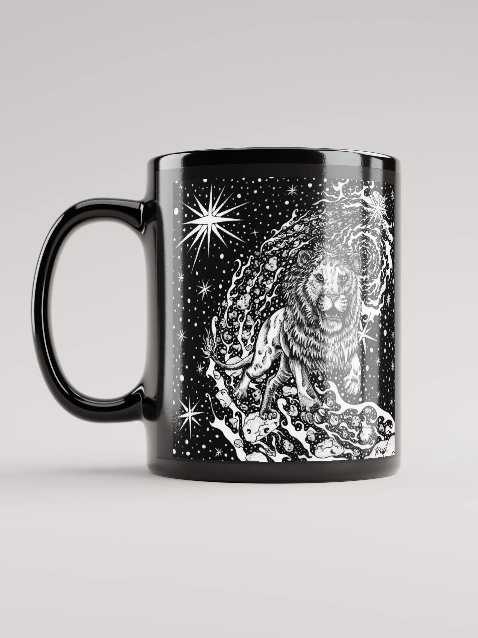 Leo zodiac, Black Glossy Symmetry Mug product image (11)