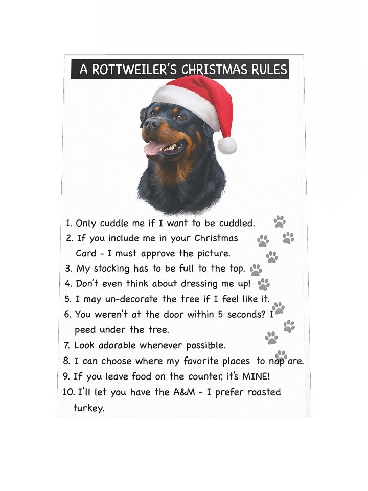 Rottweiler's Christmas Rules Poster product image (1)
