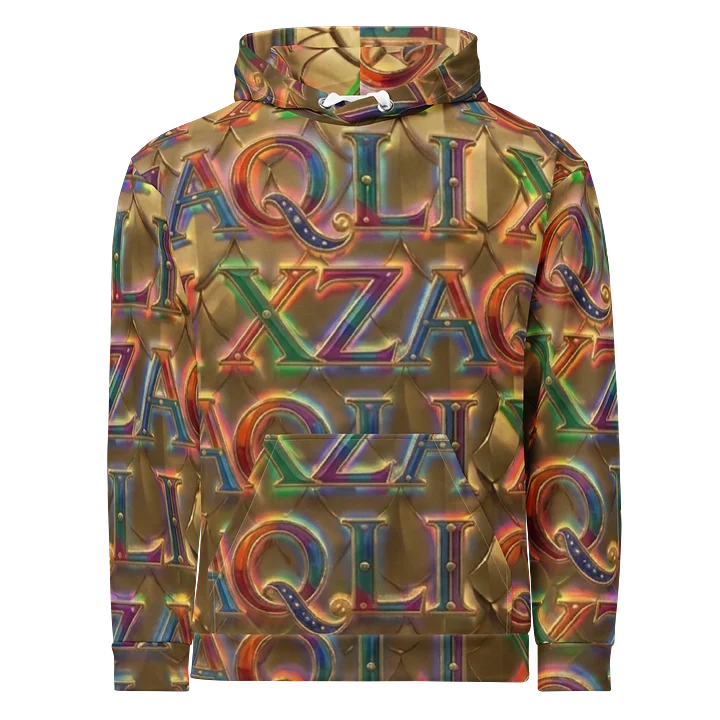 XZAQLI Liquid Gold Monogram Hoodie product image (1)