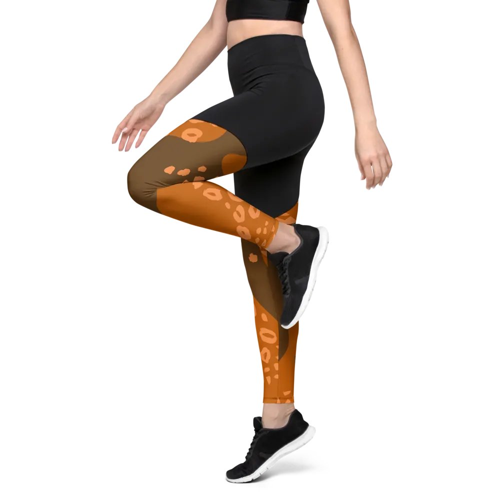 Orange Safari Chic Compression Leggings product image (9)