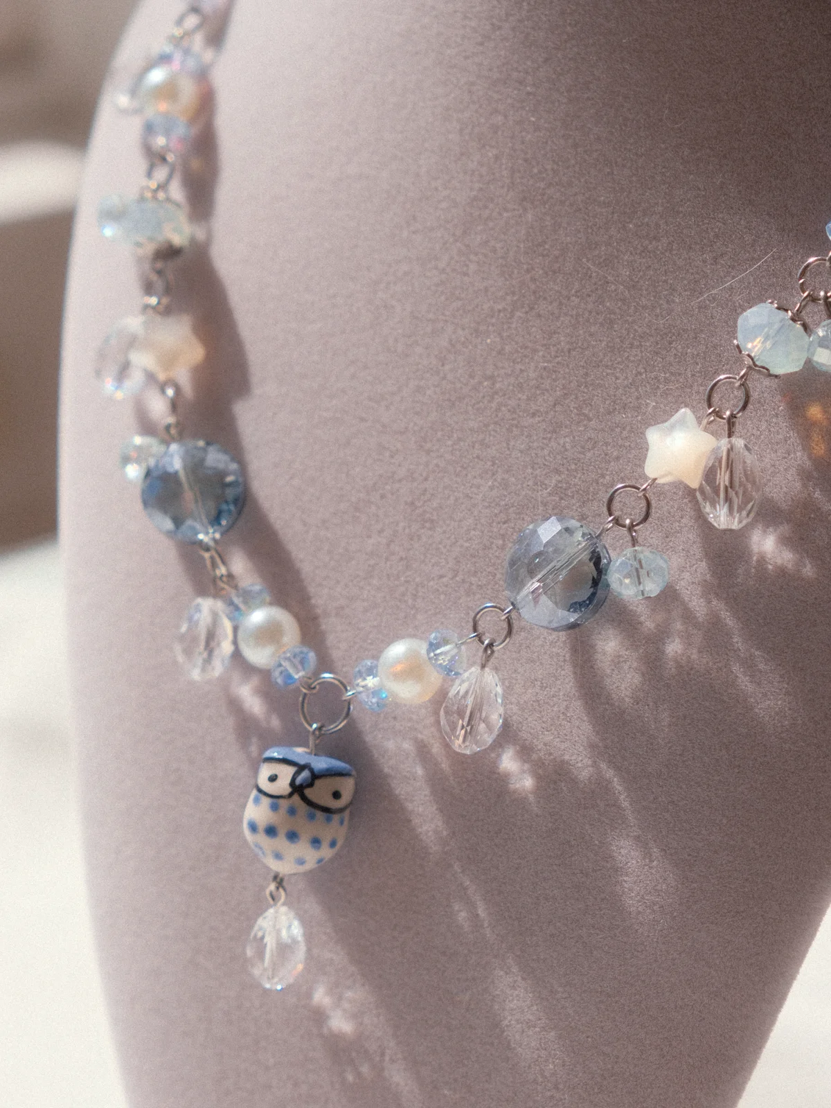 Owl of truth - Blue lace agate necklace 🦉 product image (3)