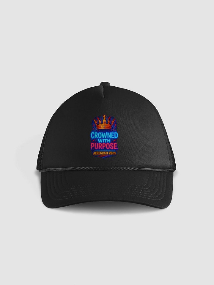 CROWNED WITH PURPOSE — Foam Trucker Hat (Jeremiah 29:11) product image (1)