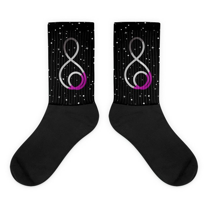 Treble Clef (Asexual) - Black Foot Sublimated Socks product image (1)