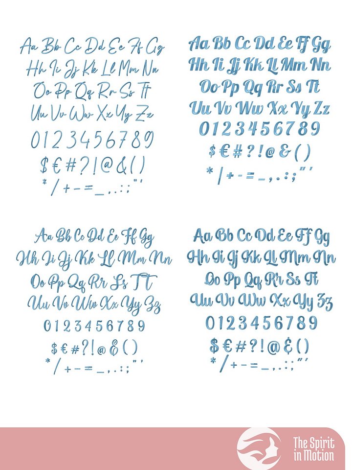 Script Embroidery Font Bundle #2: 10 Hand-digitized Script Fonts | PES, BX, DST product image (2)