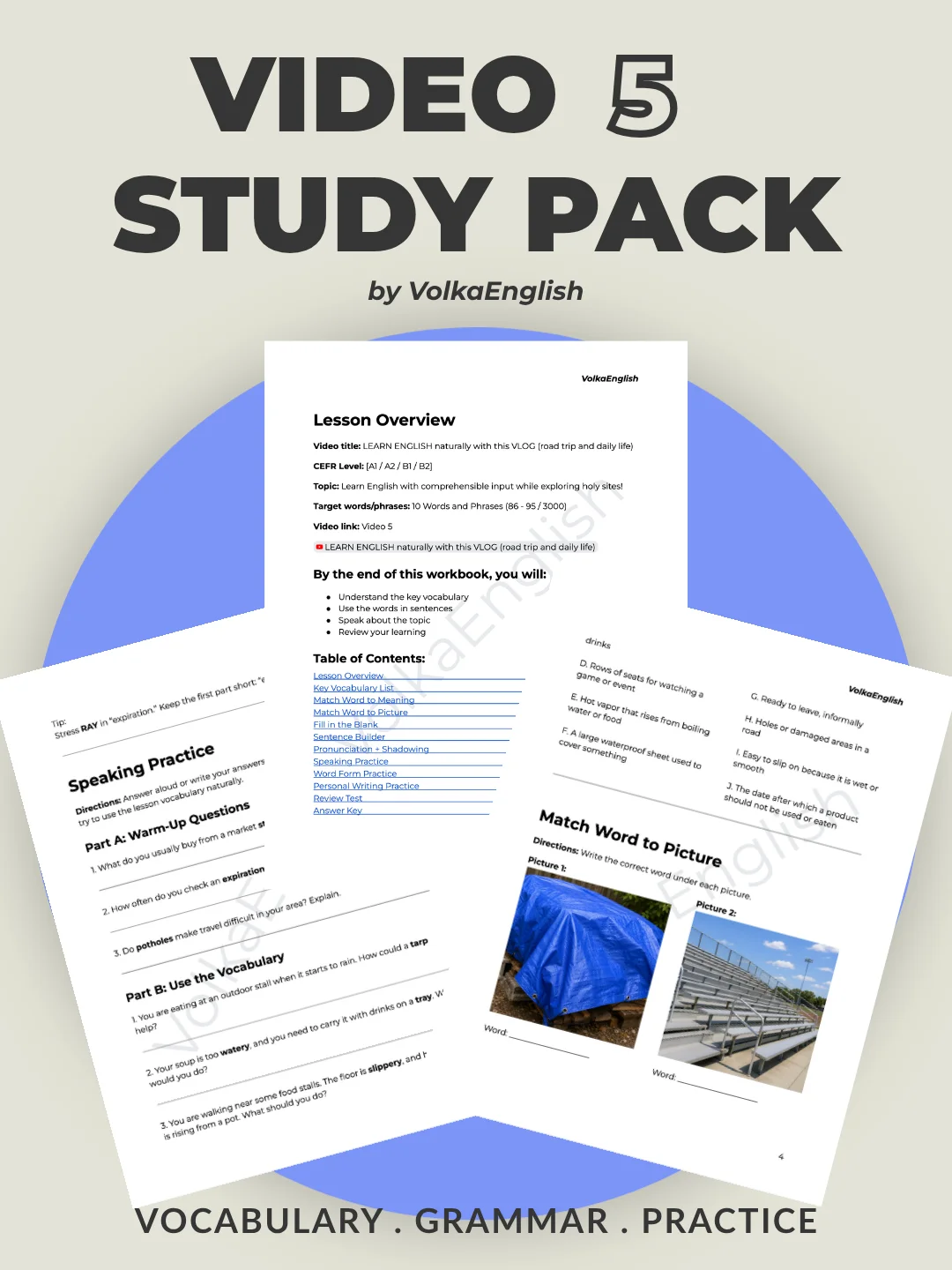 LEARN ENGLISH naturally with this VLOG (road trip and daily life) - Video 5 Study Pack product image (1)