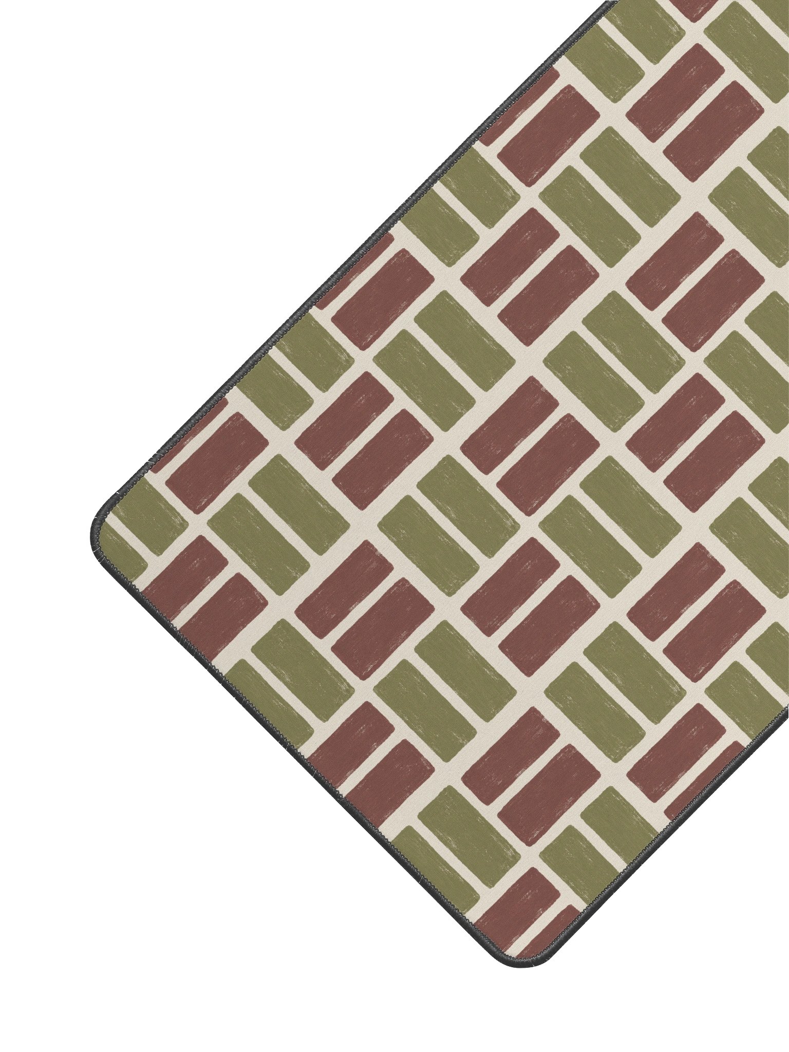 Olive Weave Desk Mat — Olive & Burgundy Check product image (3)