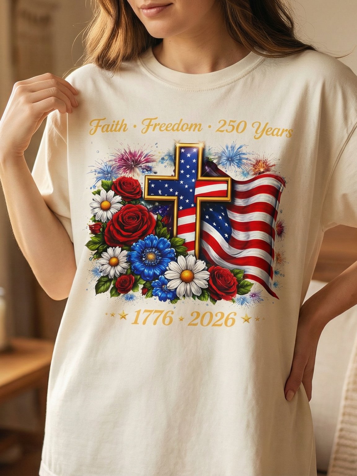 USA 250 Freedom Graphic Tee – Vintage Patriotic Shirt product image (4)