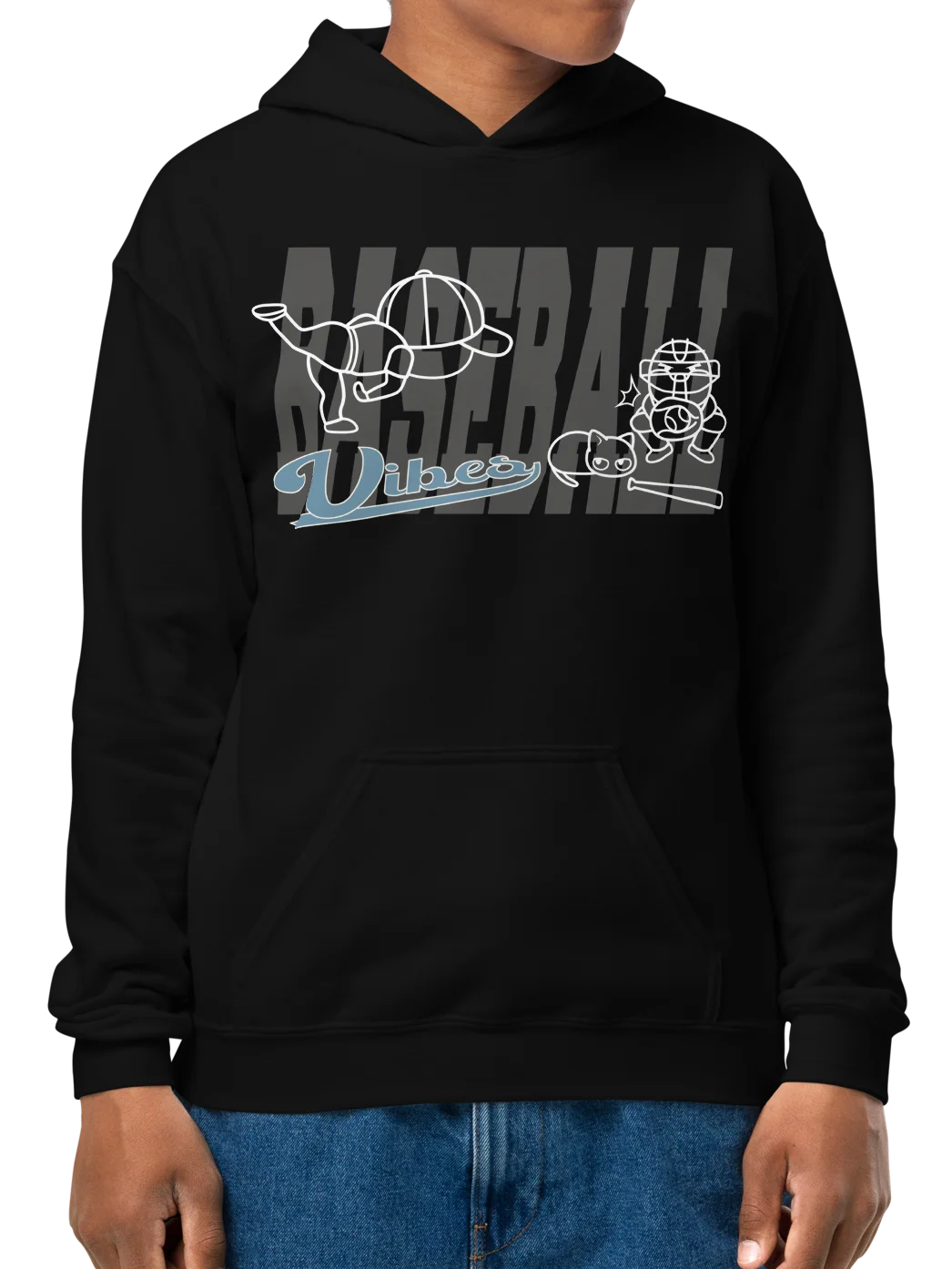 Baseball Cat (Baseball Vibes) - Unisex Youth Hoodie product image (2)
