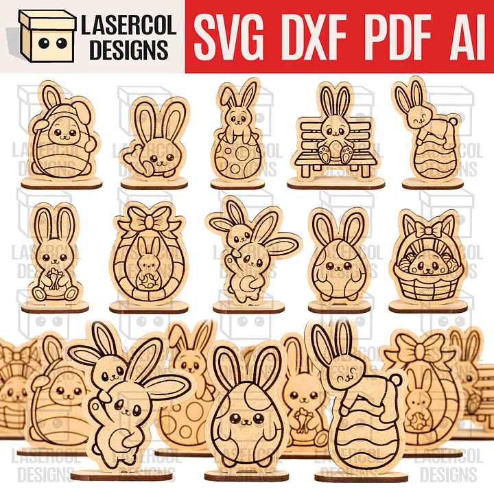Easter Cutouts With Base Set 4 - Laser Cut Files product image (1)