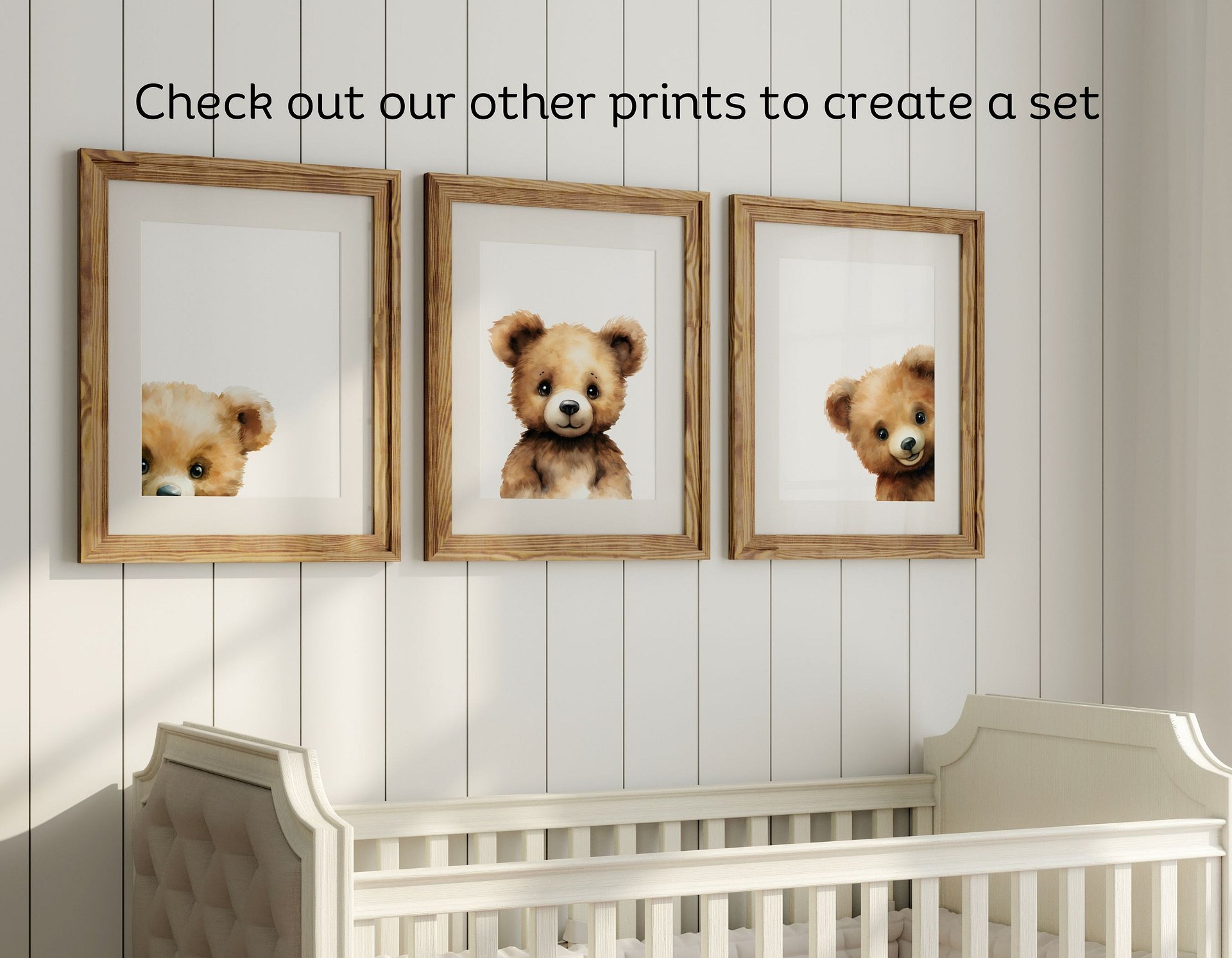 Woodland Shy Bear Peek a Boo Print product image (30)