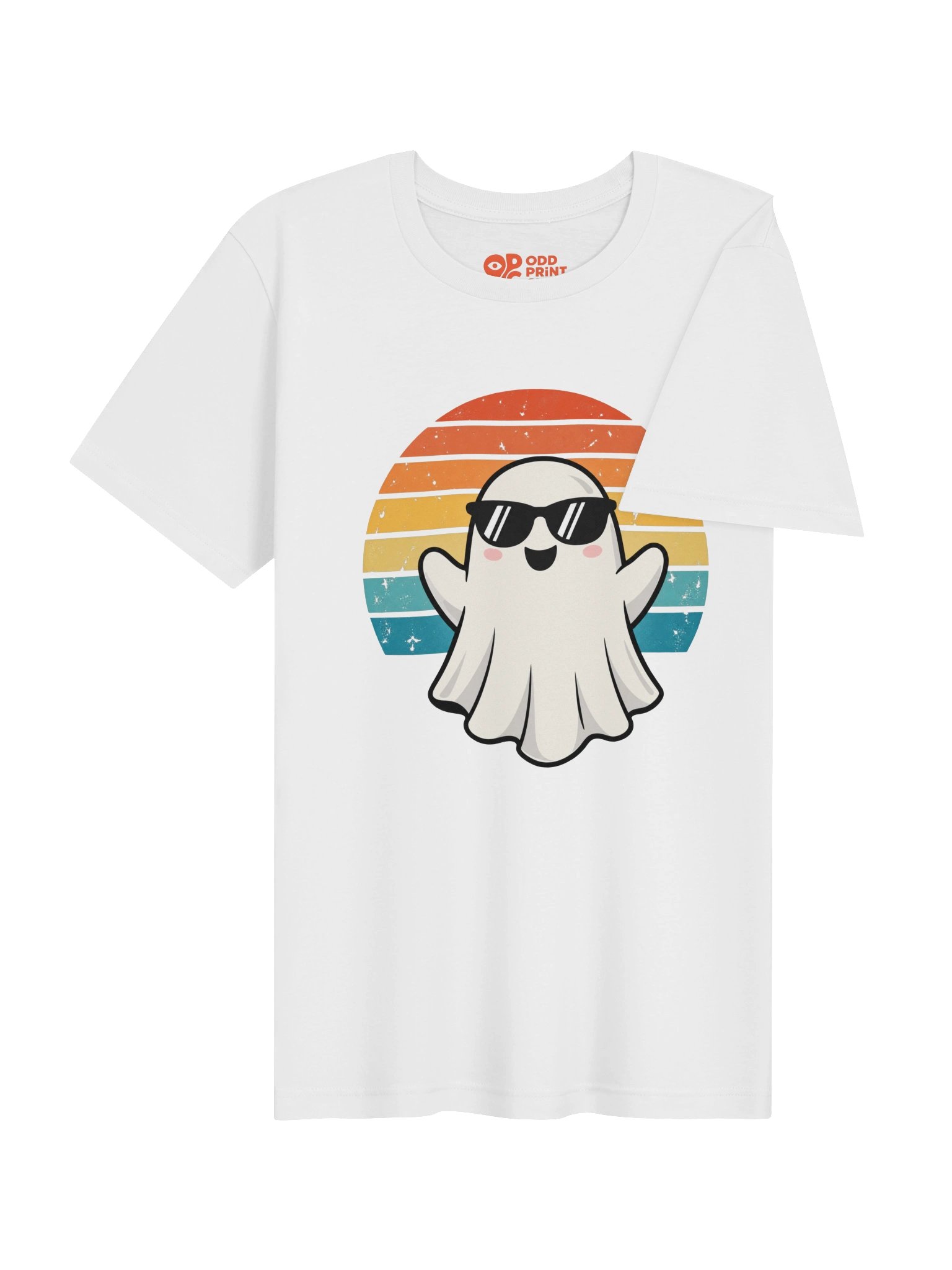 Retro Ghost Halloween T-Shirt – Sunglasses & Sunset product image (8)