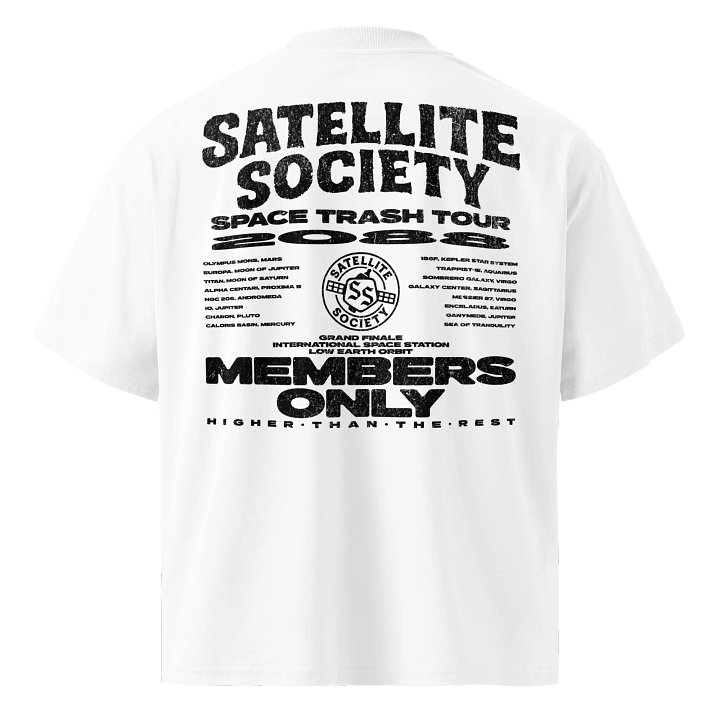 Satellite Society Members Only Organic T-Shirt (Monochrome) product image (8)