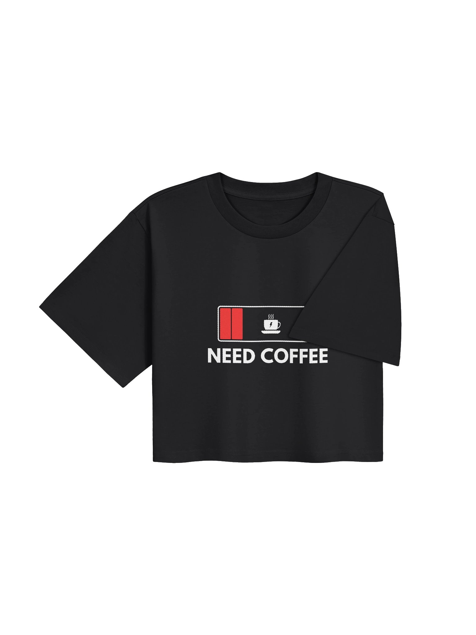 Need Coffee Low Battery Crop Tee product image (4)