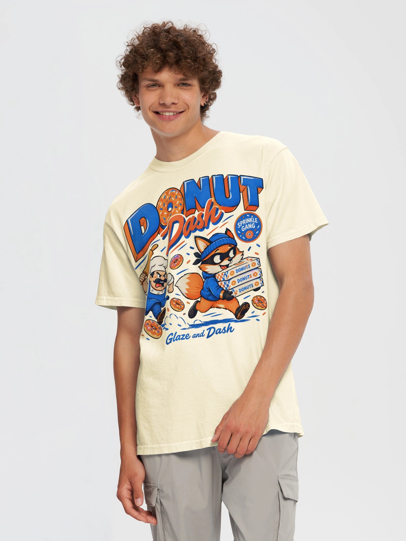 Donut Dash Shirt - Glaze and Dash - Fox Stealing Donuts Funny Tee - Sprinkle Gang. product image (5)