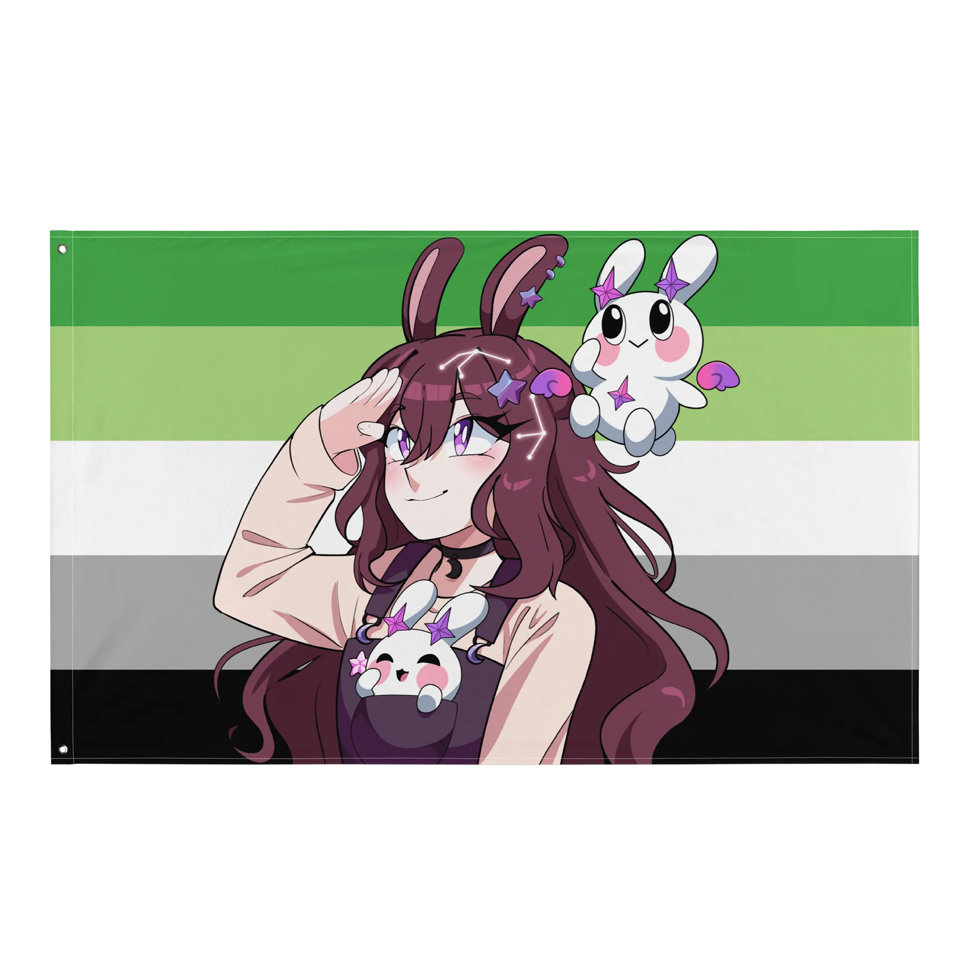 Aromantic Pride Flag - featuring Yuwuna and Mellow! product image (1)